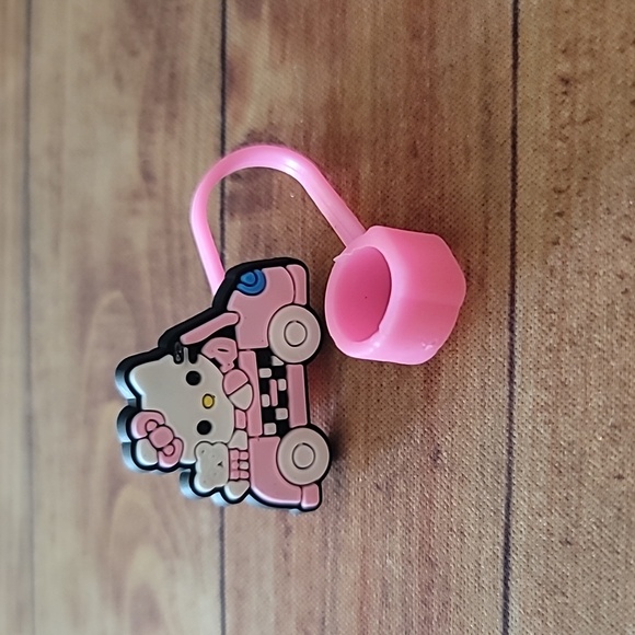 Queen2KeepUp Boutique Other - Kitty Cat in Car w/ Teddy Bear Silicone 10mm/0.4 in Straw Topper Cap Accessory